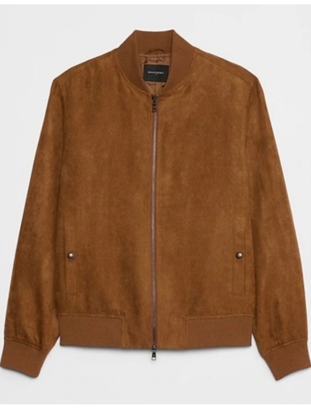 Banana Republic Factory Vegan Suede Bomber Jacket Men’s Large Dark Acorn - Picture 9 of 9